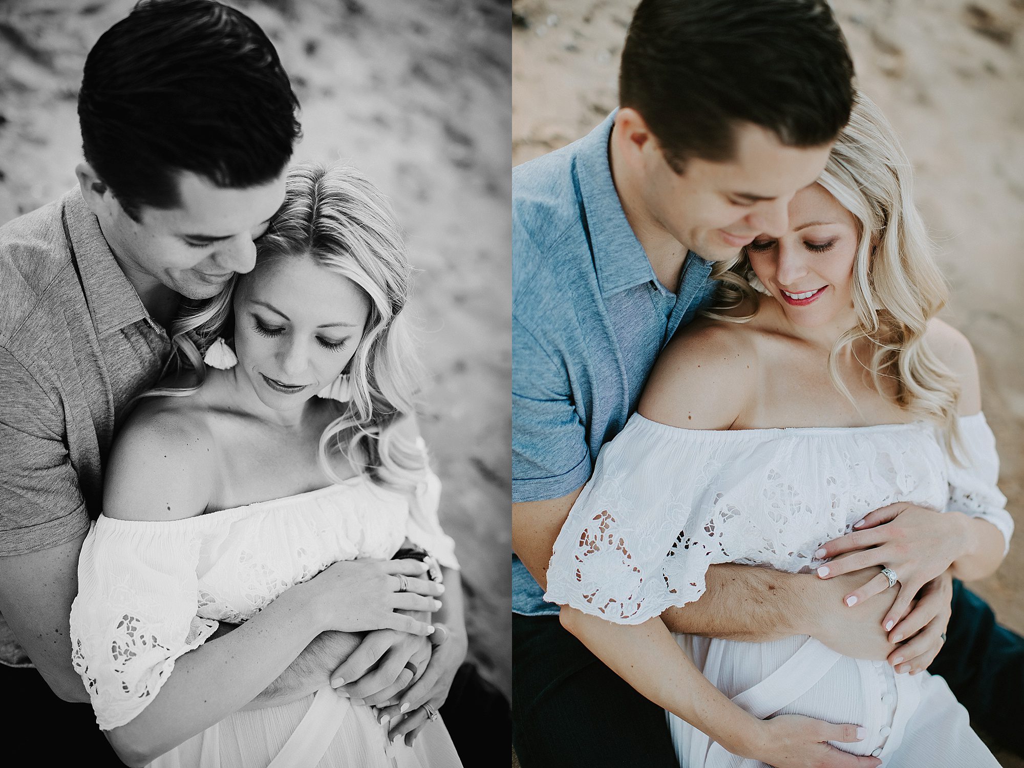 beach maternity couple poses, Maryland Maternity Photography, Organic Maternity Pictures, Couple maternity, Maternity pictures with a dog